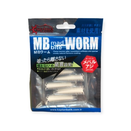 Captain 3518 Mad Bite Earth Worm 4 cm Aromalı LRF Silikon Yem 8'li Set