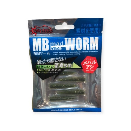 Captain 3518 Mad Bite Earth Worm 4 cm Aromalı LRF Silikon Yem 8'li Set