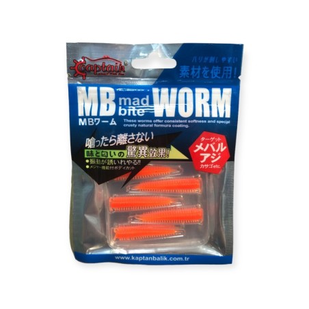 Captain 3518 Mad Bite Earth Worm 4 cm Aromalı LRF Silikon Yem 8'li Set
