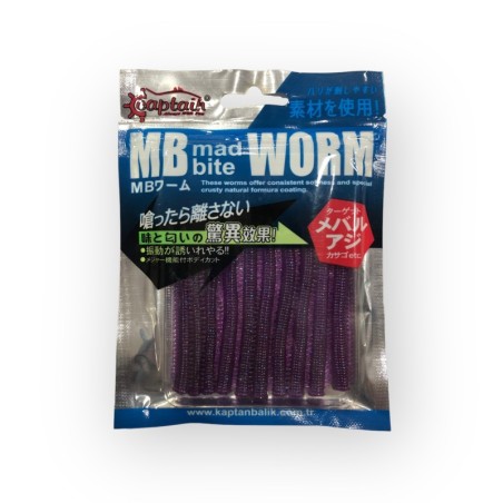 Captain 3523 Mad Bite Eart Worm 8cm Aromalı LRF Silikon Yem 10'lu Set