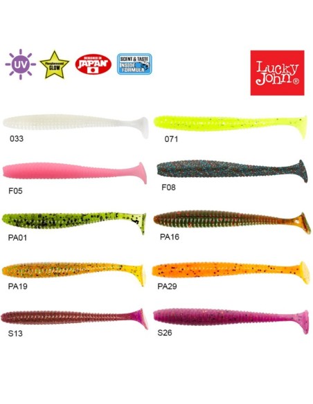 Lucky John S-Shad Tail 2.8'' (7.11 cm) 7P Silikon Yem