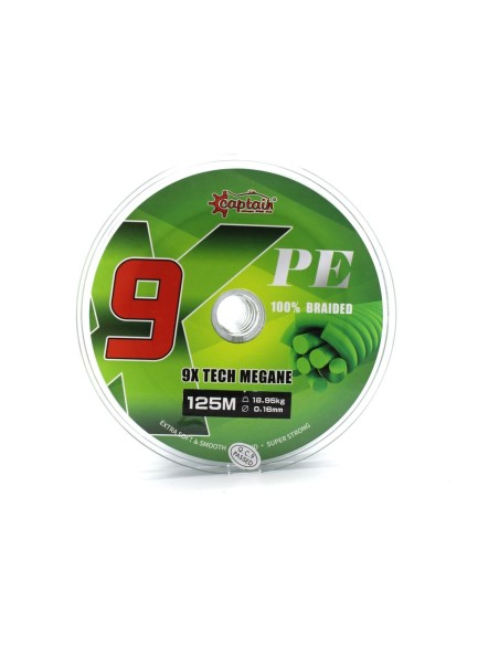 Captain X9 Megane Tech PE 9 Örgü Spin İpi 125mt Dark Green