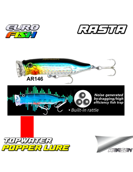 Eurofish Aragon RASTA Popper 70mm 10gr Su Üstü Maket Balık