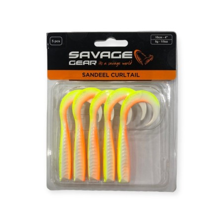 Savage Gear LB Sandeel Curltail 10cm Lemon Back 5 Adet