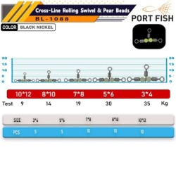 Portfish BL-1088 Üçlü Fosforlu Bilyalı Fırdöndü 2