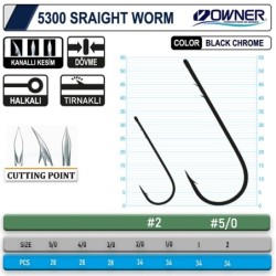 Owner 5300 Straight Shank Black Chrome İğne 2