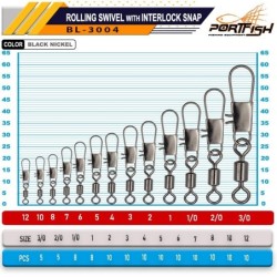 Portfish BL-3004  Bilyalı Fırdöndülü Klips 2